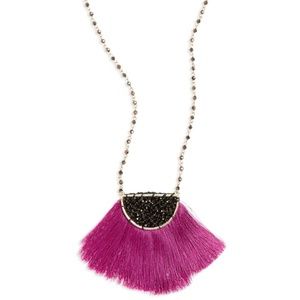 Panacea hemisphere fringe pendant necklace NWOT